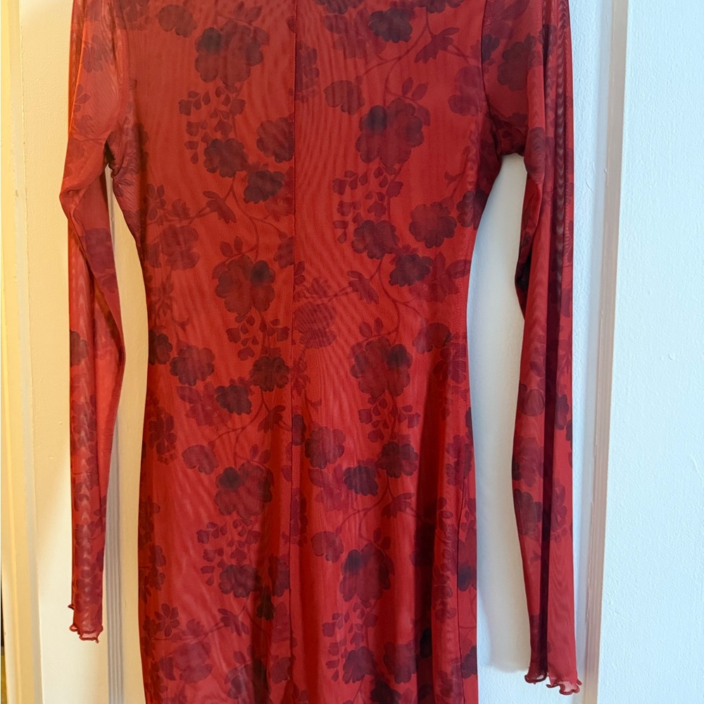RESA Red Floral Long Sleeve Dress - Picture 2 of 6